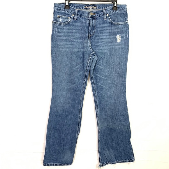 COPY - AMERICAN EAGLE FAVORITE FIT Distressed Jeans sz 10 - Picture 1 of 10